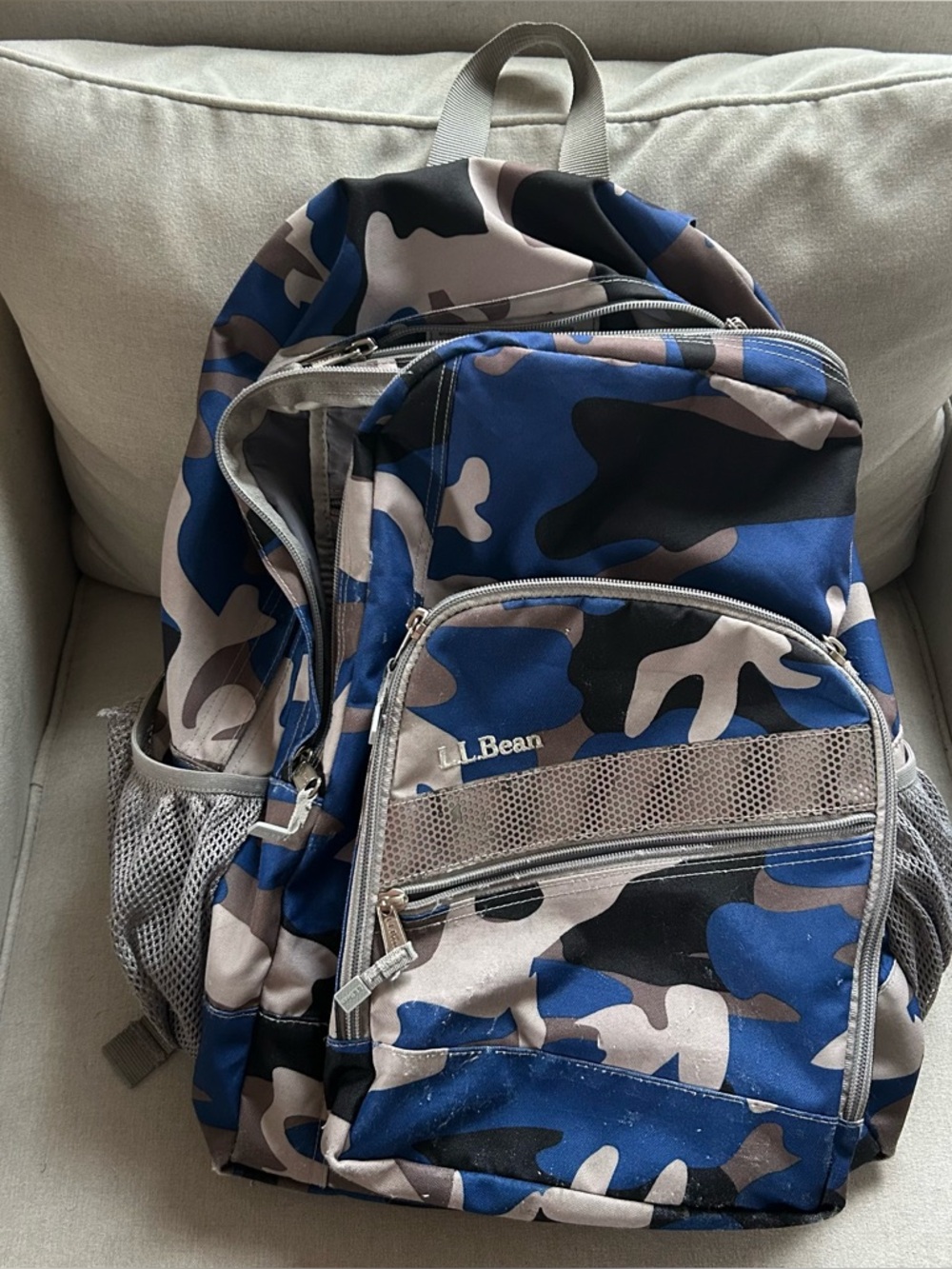 L.L. Bean Blue and Tan Camouflage Men's Backpack